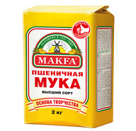 Мука Makfa пшеничная высший сорт 2 кг - основное фото